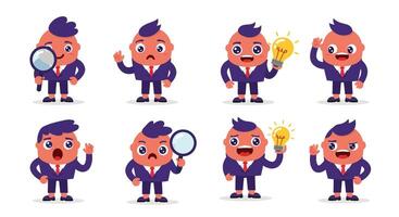 Character progression showing emotions in flat design art vector