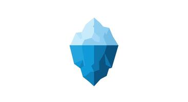 Iceberg illustration showing geometric shapes in cool colors with flat design art vector