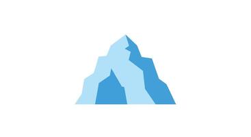 Mountain peak illustration with flat design style showcasing ice and snow in vibrant colors art vector