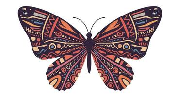 Colorful butterfly design with intricate patterns in flat style art vector