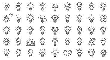 Light bulb concept design in minimal style showcasing various ideas and innovations illustration vector