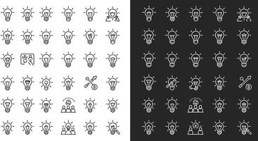 Light bulb icons in flat design style showcasing innovation and creativity illustration vector
