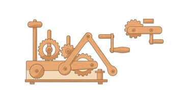 Mechanical gears transition in flat design style illustration vector