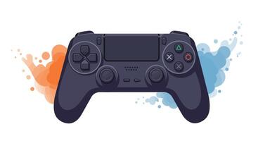 Game controller design with flat colors and dynamic shapes in art vector