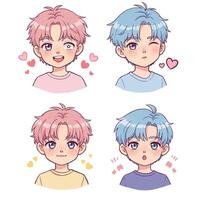 Cute character expressions in flat style showcasing emotions in art vector