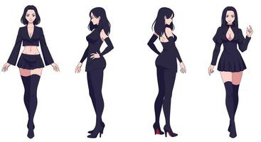 Character transformation in stylish attire with minimal detail in art vector
