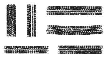 Various tire tread patterns displayed in a detailed and artistic arrangement vector