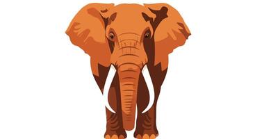 Illustration of a majestic elephant standing confidently with vibrant colors and detailed features vector