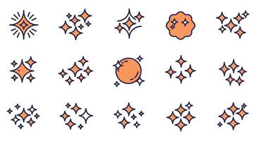 Sparkling stars and shapes in flat design style illustration vector