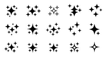 Sparkling star shapes in flat design style for creative art vector