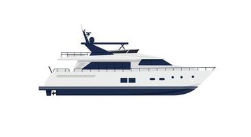 Yacht design in minimal flat style showcasing elegant features and details in art vector