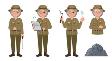 Ranger character progression with flat design elements in art vector