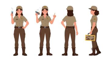 Character transformation from casual pose to action-ready stance in flat art vector