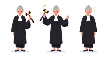 Judge character progression in flat minimal art illustration style vector