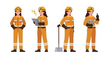 Worker in orange uniform with tools in flat illustration style vector