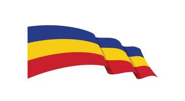 Flag waving design in bold colors with flat style art vector