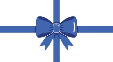 Blue ribbon with bow in flat design style art vector