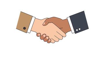 Handshake symbolizing collaboration in flat design style art vector