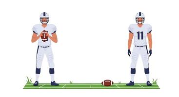 Football players in action showcasing a transition with flat art style illustration vector