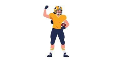 Football player celebrating a touchdown in flat, colorful art vector