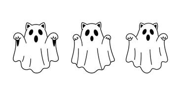 Cute ghost character transformation in minimal flat illustration style vector
