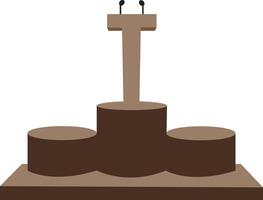 A podium with two microphones on top vector