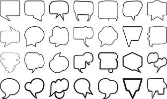A set of speech bubbles with different shapes vector