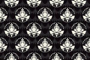 Damask patterns feature intricate, symmetrical motifs inspired by floral or ornamental designs. Often elegant and timeless, they are ideal for clothing, rugs, and home decor. vector