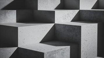 A black and white photo of a wall with concrete blocks