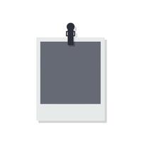 Blank photo frame design in minimal style featuring a paper clip art vector