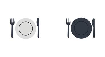 Plate and cutlery transition from light to dark in minimal illustration vector