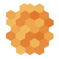 Honeycomb pattern showcasing vibrant orange shades in a flat and minimal design art vector
