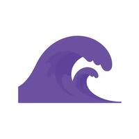 Vibrant purple ocean waves in minimal flat design style showcasing dynamic motion art vector