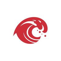 Dynamic wave motion in bold red colors using flat design elements art vector