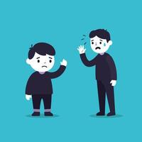 Sad character expressing emotions in a flat art style illustration vector