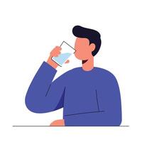 Man drinking water in flat design style illustration vector