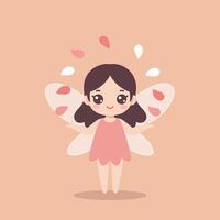 Cute fairy character with cheerful expression in flat design art vector