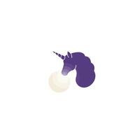 Unicorn head illustration with gradient colors in minimal flat design art vector