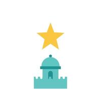 Tower structure with a star above in flat design style art vector