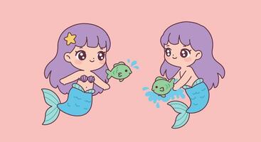 Cute fairy character standing on a large mushroom in flat design art vector