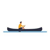 Canoeing person in action with minimal design style art vector