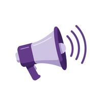 Megaphone emitting sound waves in minimal flat design art vector