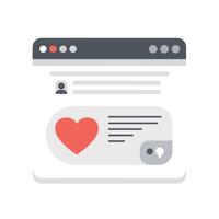 User interface design showing love interaction in flat style art vector
