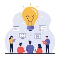 Light bulb concept representing ideas with flat design in illustration vector