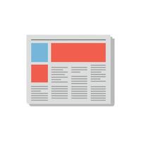 Newspaper layout design featuring colorful sections in flat art style illustration vector