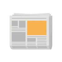 Newspaper design with flat style featuring gray and orange elements in illustration vector