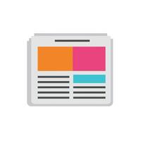 Newspaper layout design with colorful sections in flat style art vector