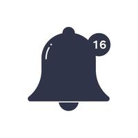 Notification bell icon design in flat style with subtle details and modern aesthetics art vector