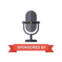 Microphone design in minimal style with bold colors and clean lines illustration vector