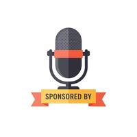 Microphone design in flat style with bold colors and modern elements illustration vector